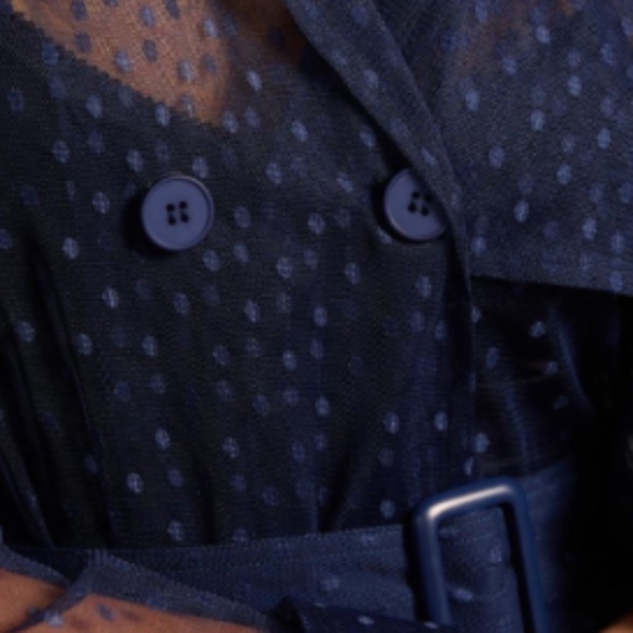 Brand New DOLAN SHEER DOT TULLE TRENCH COAT - Picture 6 of 8